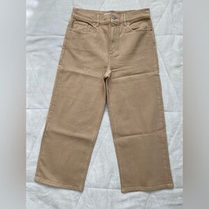 Loft Petite High Rise Wide Leg Crop Jeans, Size 28, Dessert Dune color